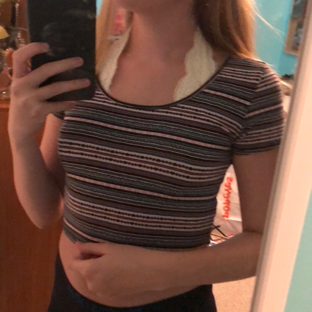 Multicolored Patterned Crop Top